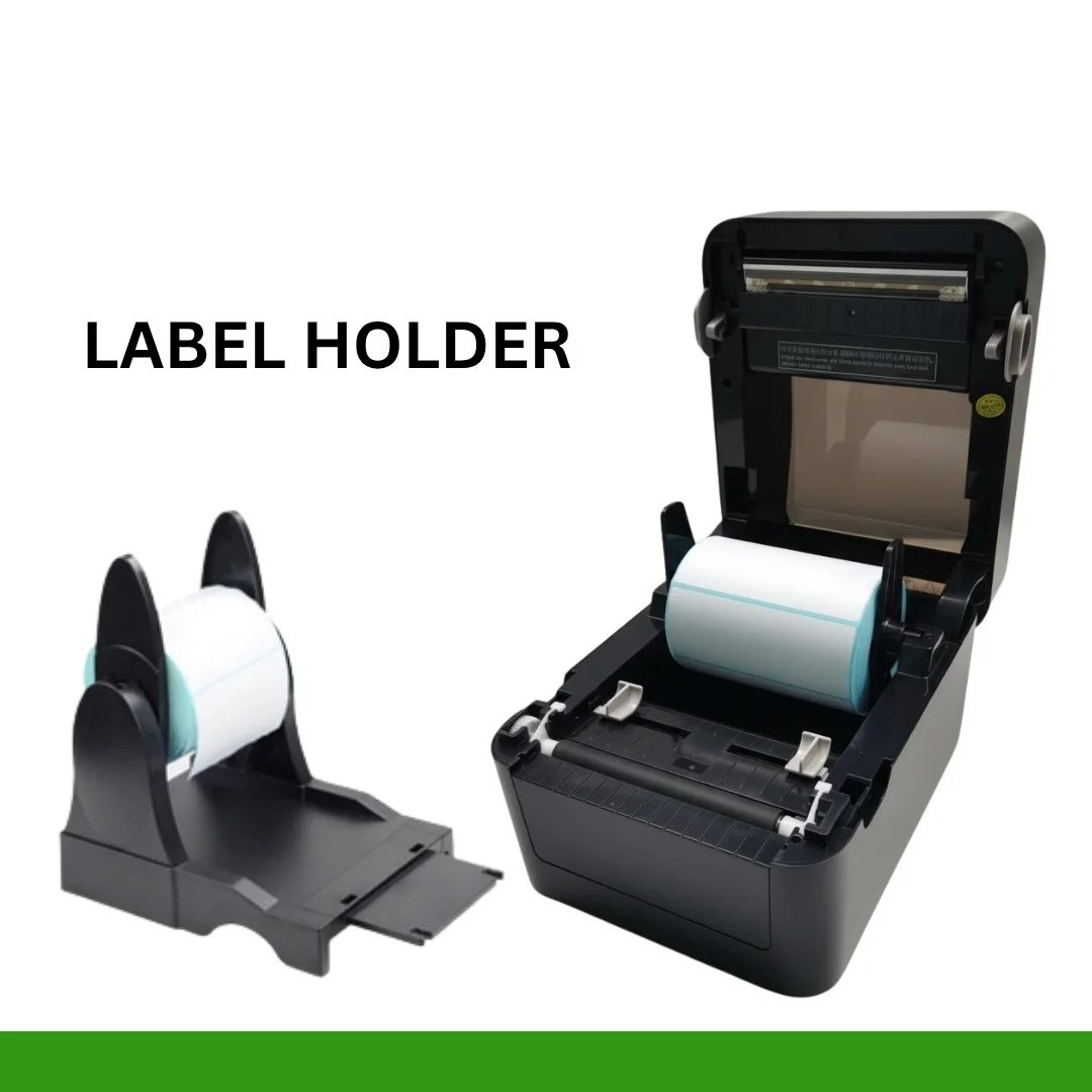 Label holder with desktop label printer